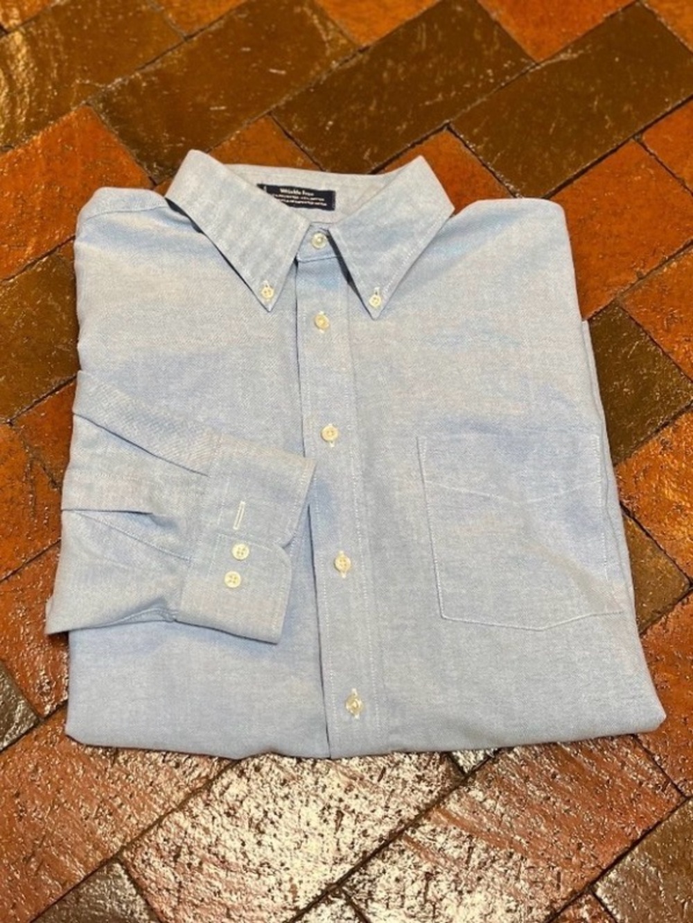MEN SHIRT X LARGE 16.5 /Puritan long sleeved button up/ blue 1105